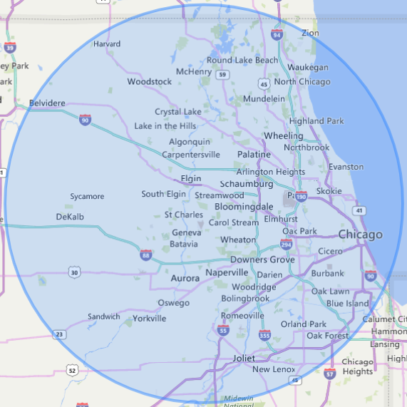 Service Area Map Hvac Contractor furnace repair, chicago furnace repair, heater repair, air conditioning unit repair, AC unit repair, AC contractors, repair AC service